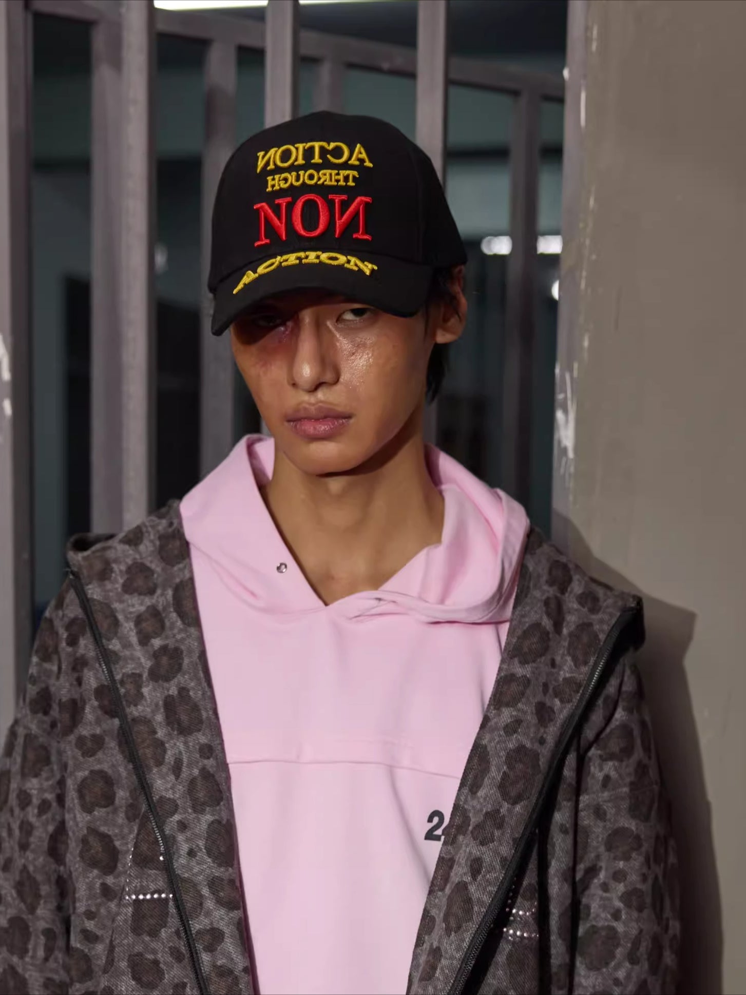 Heavy Embroidered Graphic Denim Baseball Cap