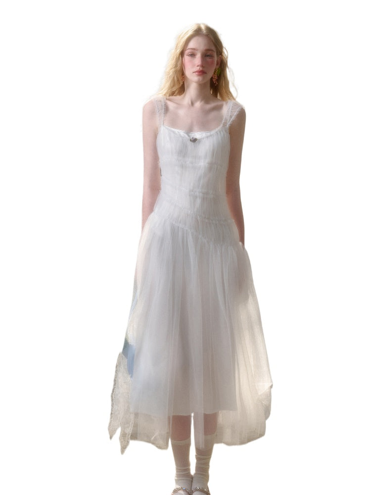 100% Soft Fluffy Tulle Long Dress - CHINASQUAD
