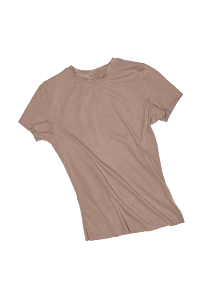 Basic Slim-Fit Solid-Color T-shirt - CHINASQUAD