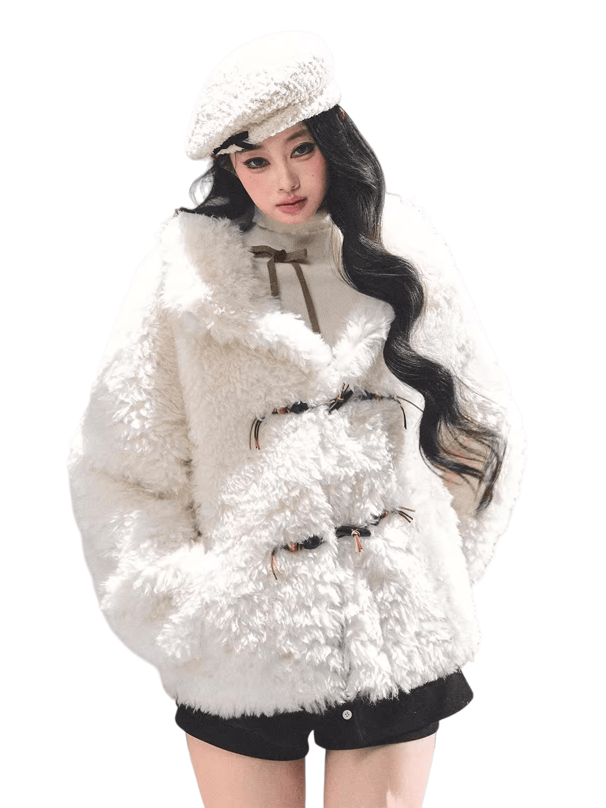 Shearling-Style Faux Fur Winter Jacket