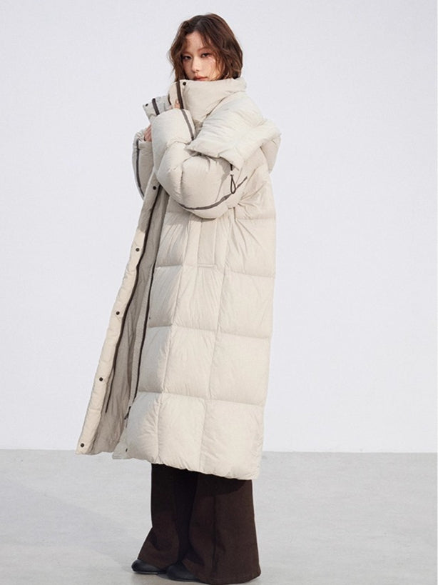 Down Hooded Longline Puffer Coat