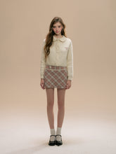 (Final Sale) Pink Plaid Wool Mini Skirt - CHINASQUAD
