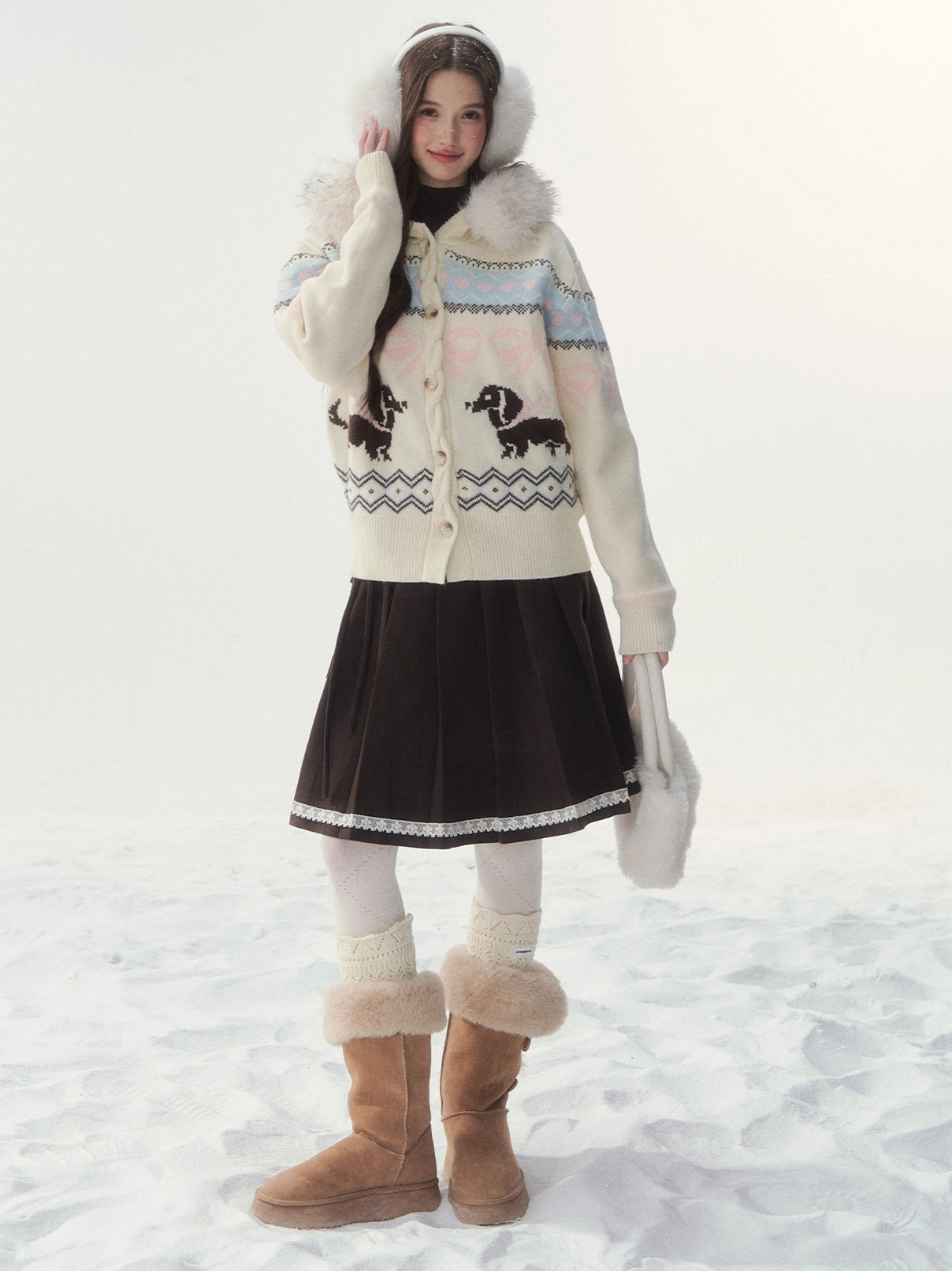 Vintage Dachshund Thermal Knit Sweater