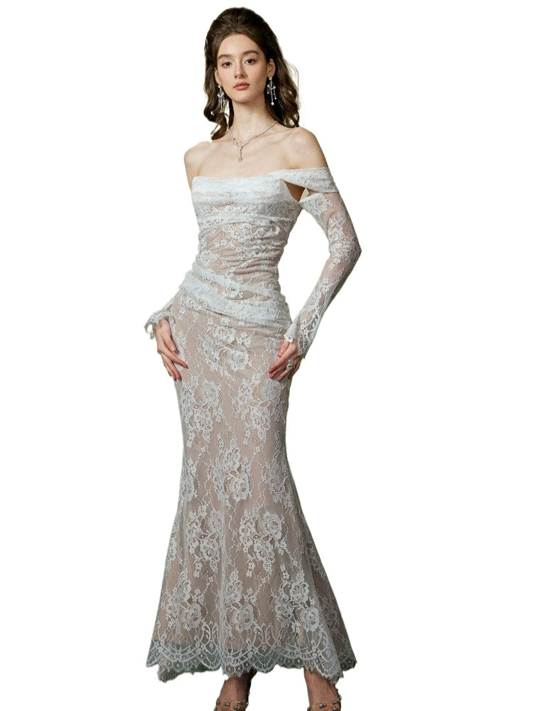 Ariel Luxury Lace Fishtail Dress - CHINASQUAD