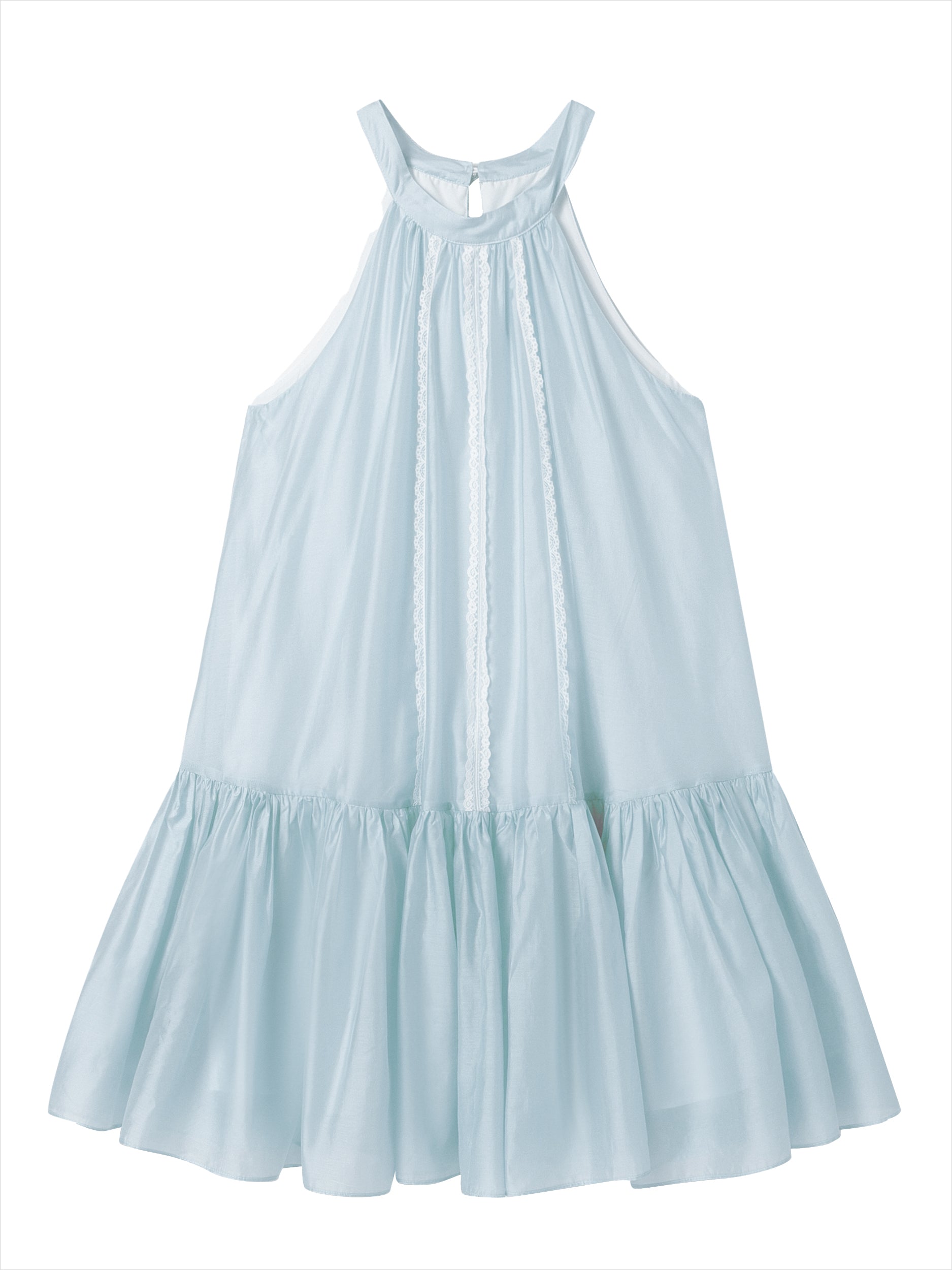 Halter Neck Tencel Lace Beach Dress - CHINASQUAD