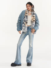 Leopard Collar Denim Jacket - CHINASQUAD