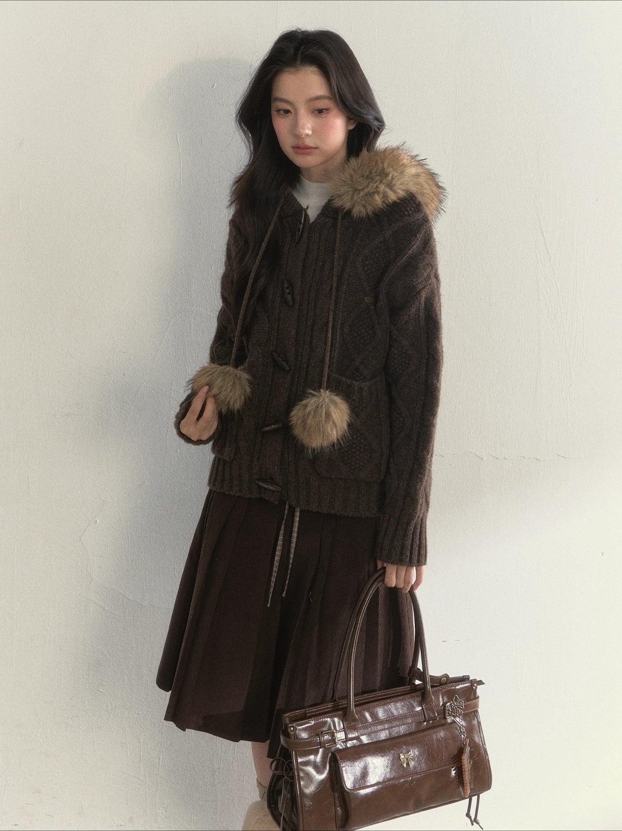 Textured Cable-Knit Wool Sweater