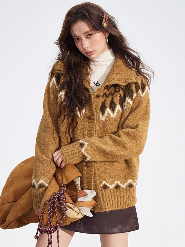 Fair Isle Wool-Blend Collared Knit Sweater