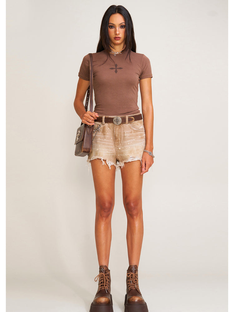 Compass Original Badge Tee Sand - CHINASQUAD
