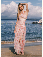 Evelyn Floral Ribbon Neckline Hollow-out Dress - CHINASQUAD