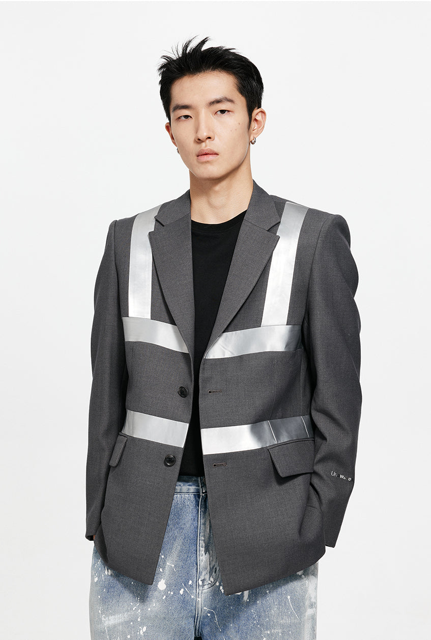 Black & Gray Double-Breasted Suit - CHINASQUAD