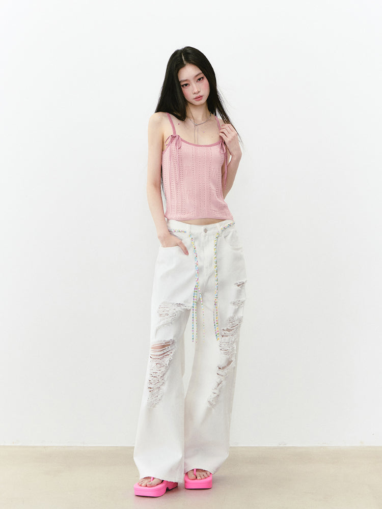 Spliced Bow Loose Sling Vest - CHINASQUAD