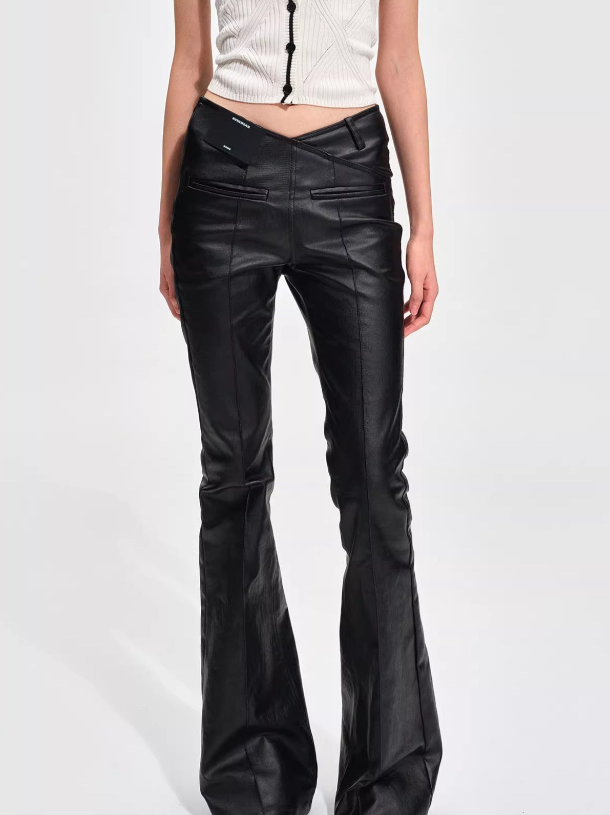 Stretch Denim V-Waist Micro-Flare Jeans