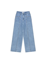 Line Divider Straight-leg Jeans - CHINASQUAD