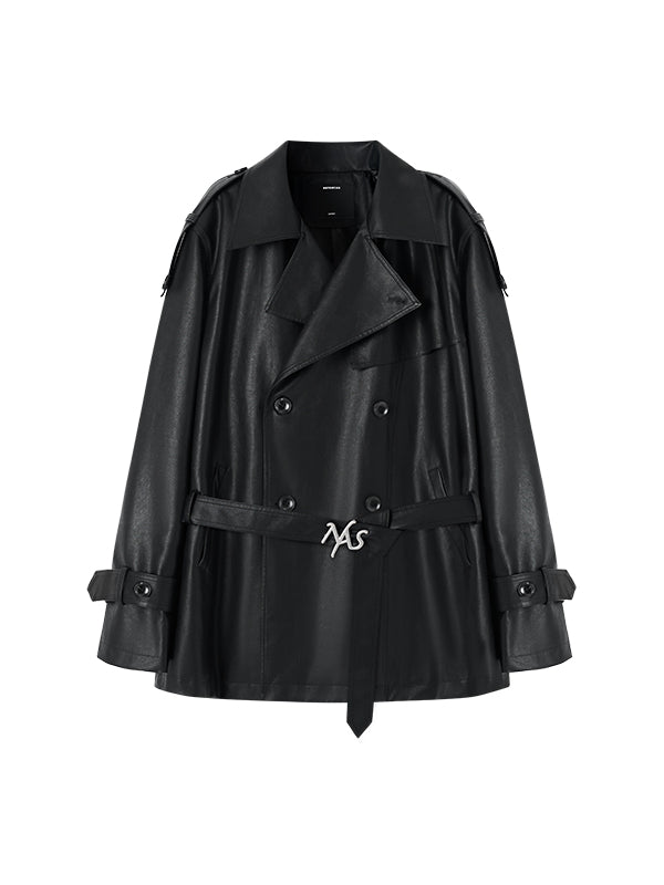 Classic PU Trench Leather Jackets - CHINASQUAD