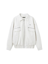 Black & White Vintage Silhouette Collar Moto Jacket - CHINASQUAD