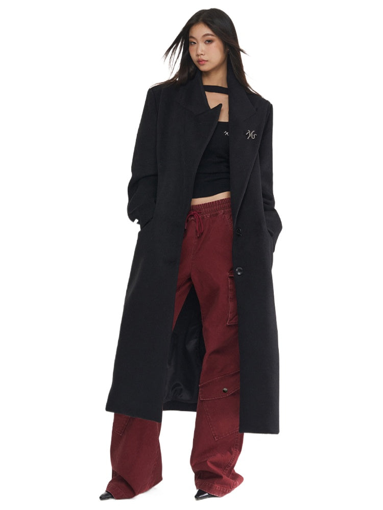 Black Wool Overcoat - CHINASQUAD