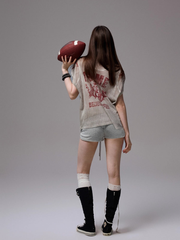 Contrast Logo Vintage Printed Rugby Jersey Shirt