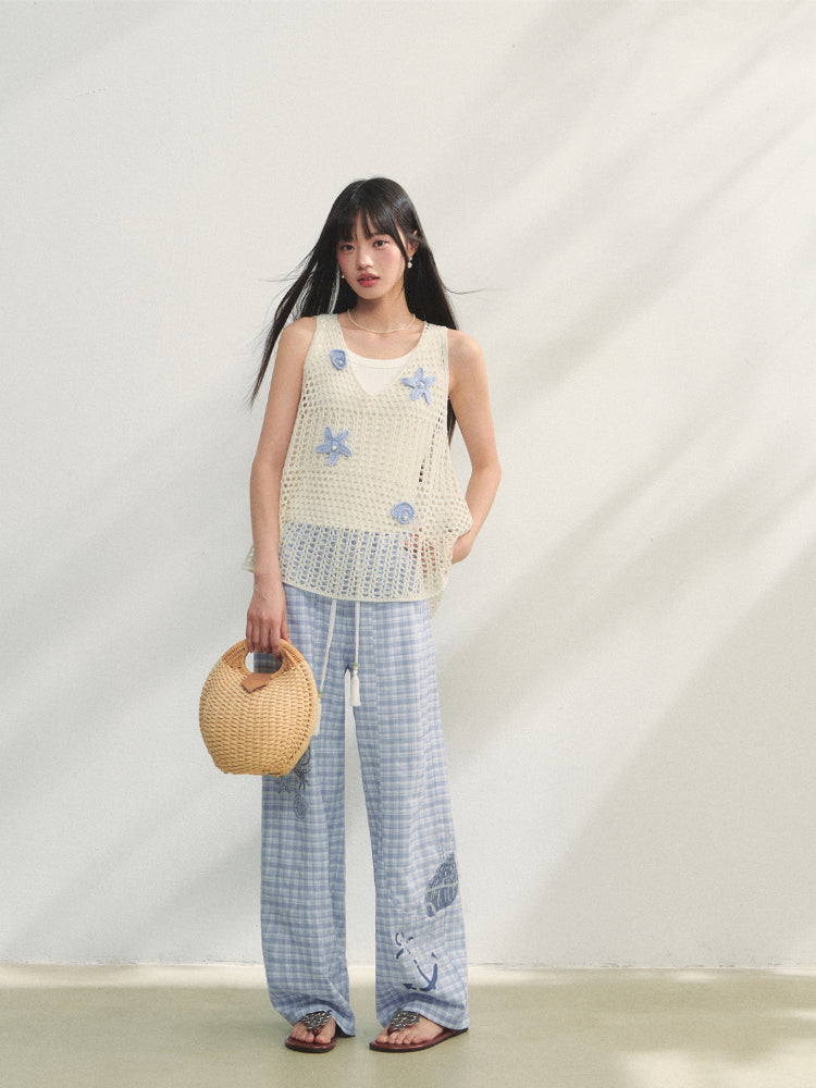Pearl Crochet Hollow Vest Camisole - CHINASQUAD