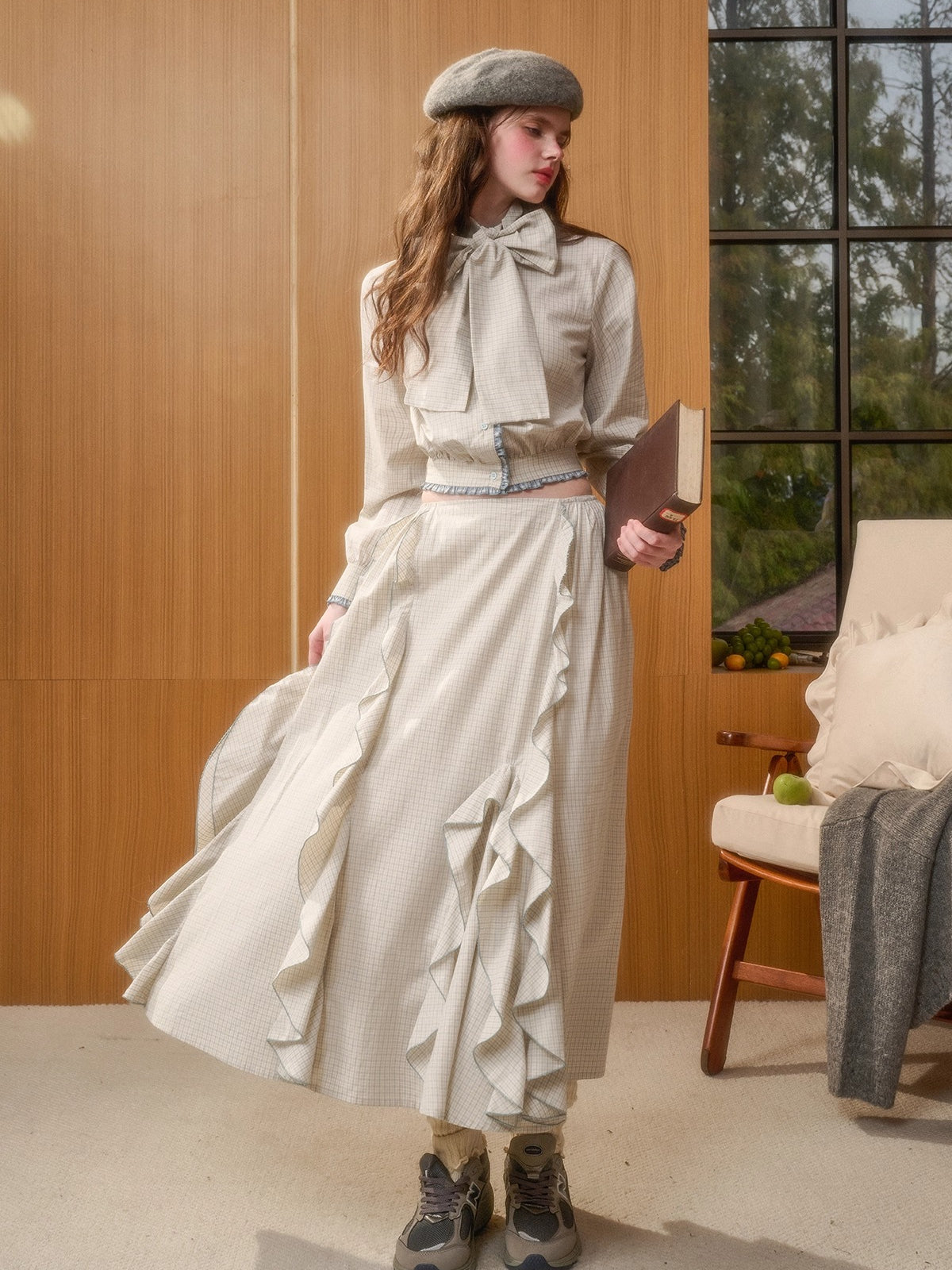 Organic Cotton Gingham Blouse Set