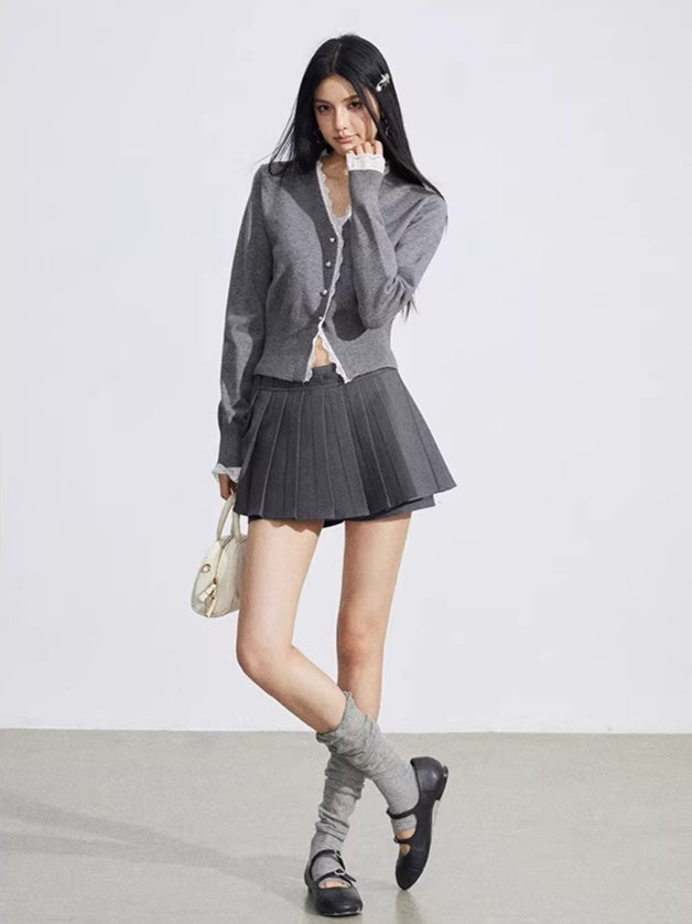 Lace Panel Knit Cardigan