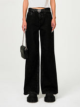 Black Garden Classic Wide-Leg Jeans - CHINASQUAD
