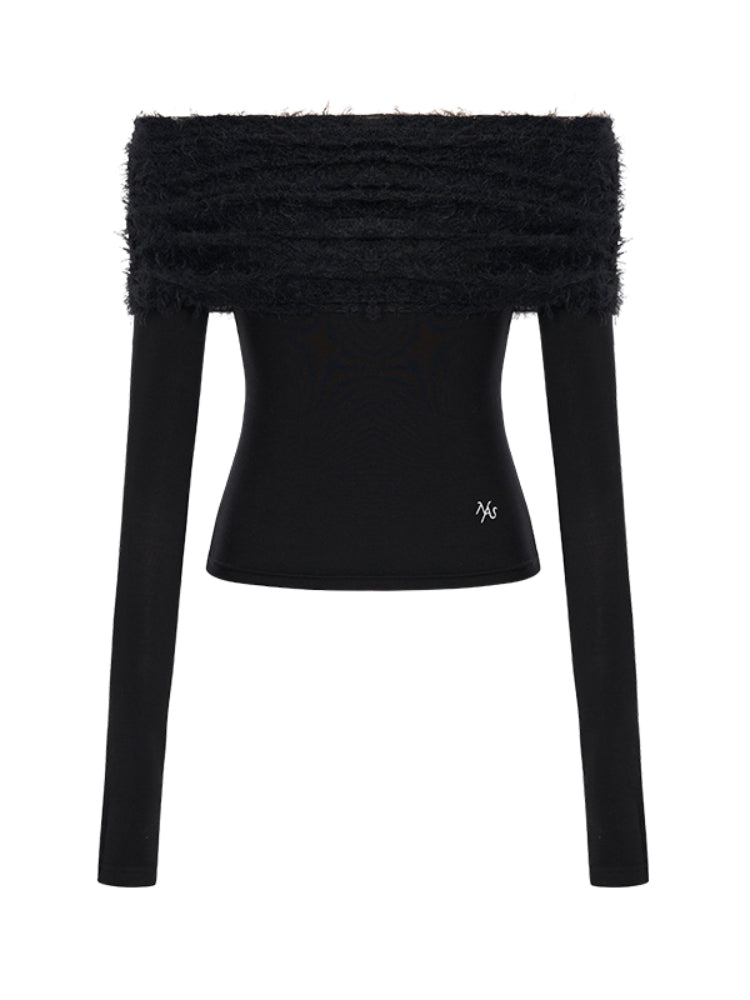 Lace-Trim Off-Shoulder T-shirt - CHINASQUAD