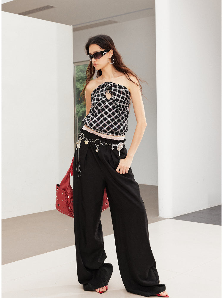 Pleated Strappy Halter Neck Camisole