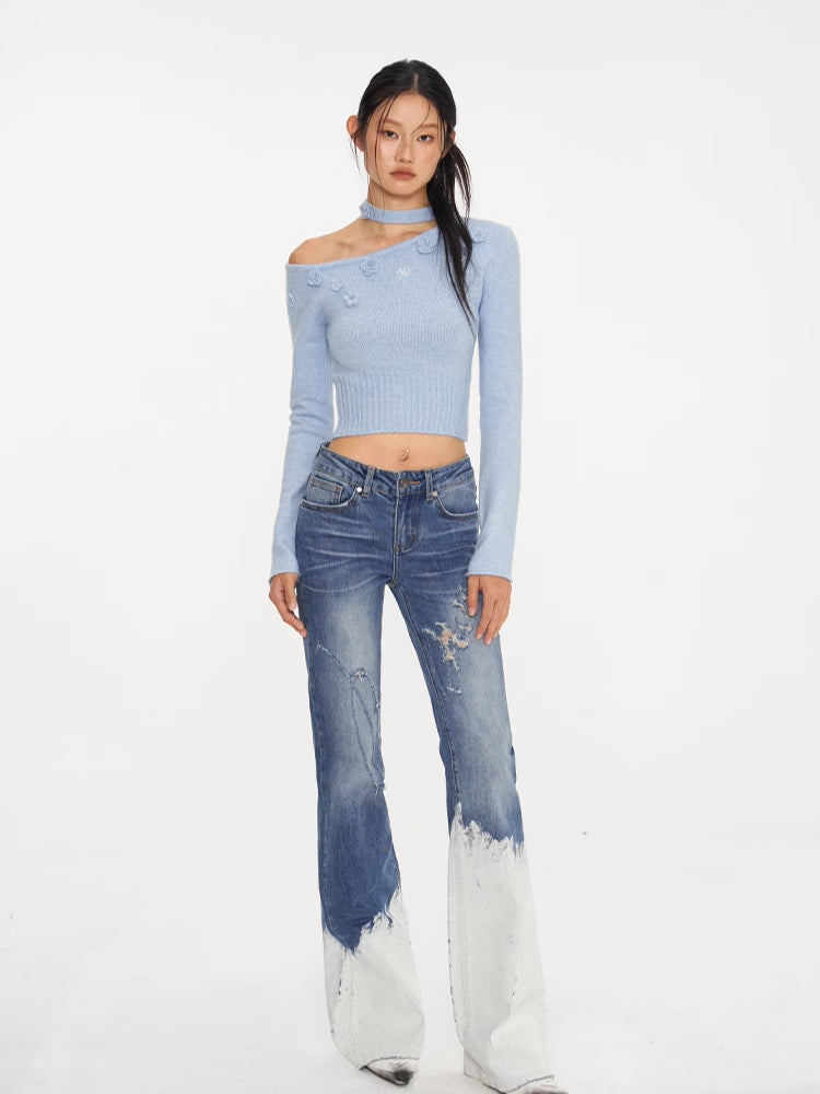 Wild Rose Knit Crewneck Sweater - CHINASQUAD