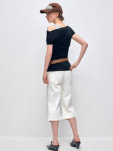 Slanted Shoulder Strap Short-Sleeve T-shirt - CHINASQUAD