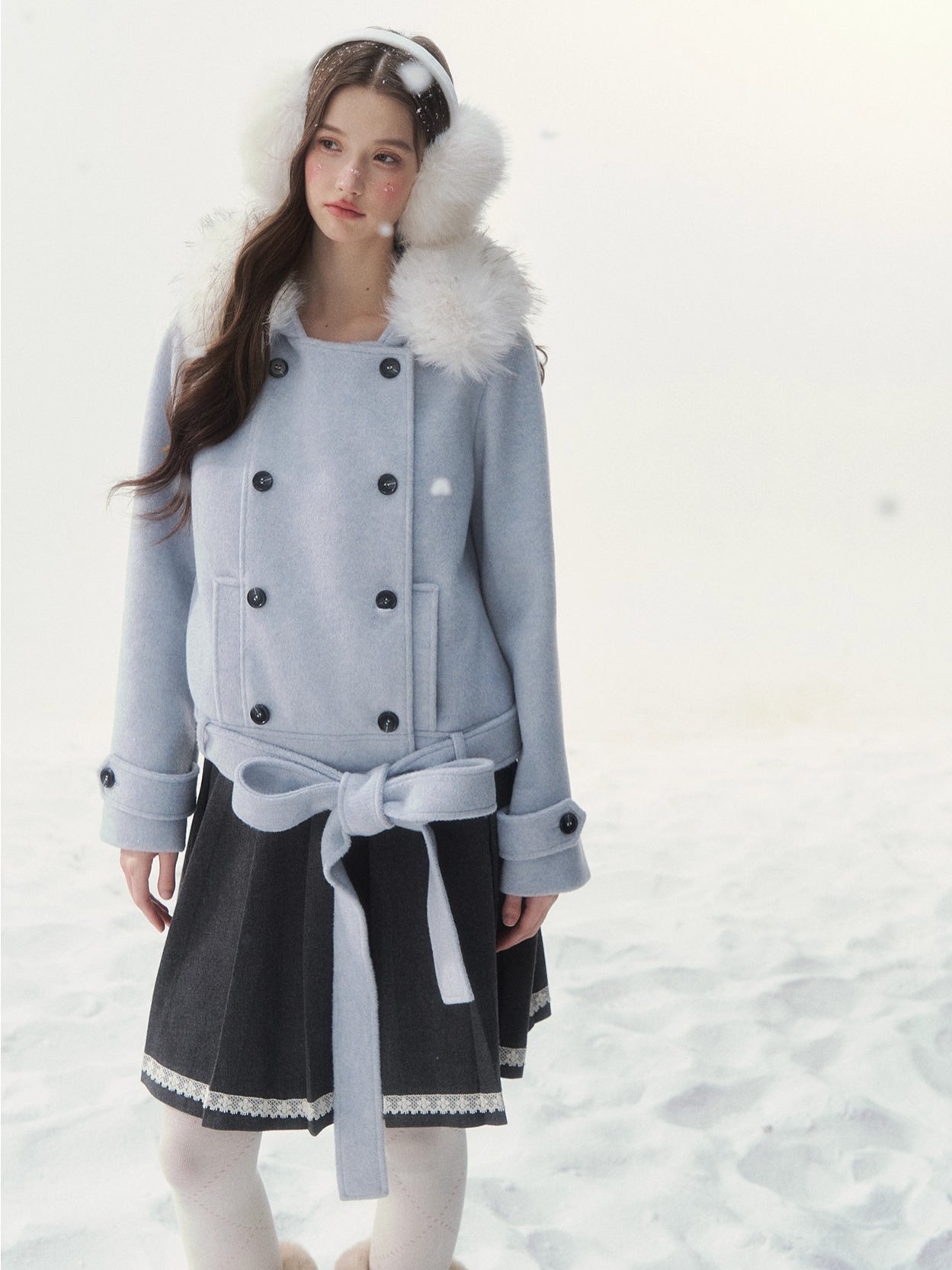 Vintage Double-Breasted Wool-Blend Jacket