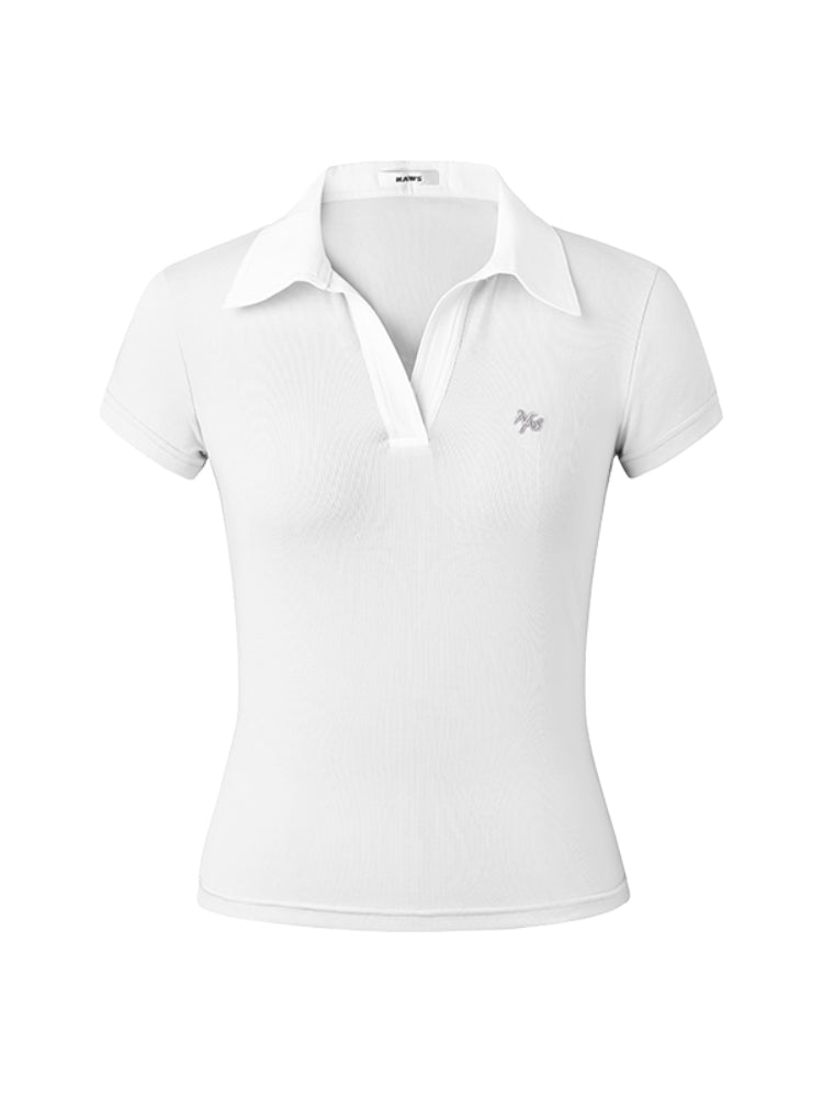 Black and White Striped Slim Fit Shoulder T-shirt - CHINASQUAD