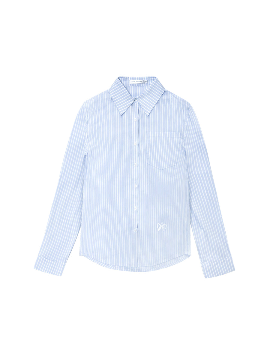 Blue Striped Cotton Shirt - CHINASQUAD