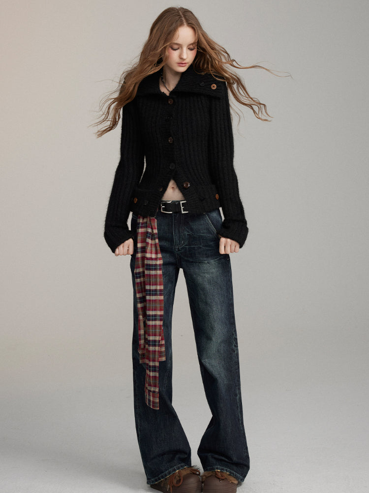 Wool Button Knitted Cardigan - CHINASQUAD