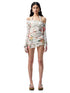 Floral All-over Print Off-the-Shoulder Sheer Cover-up - CHINASQUAD