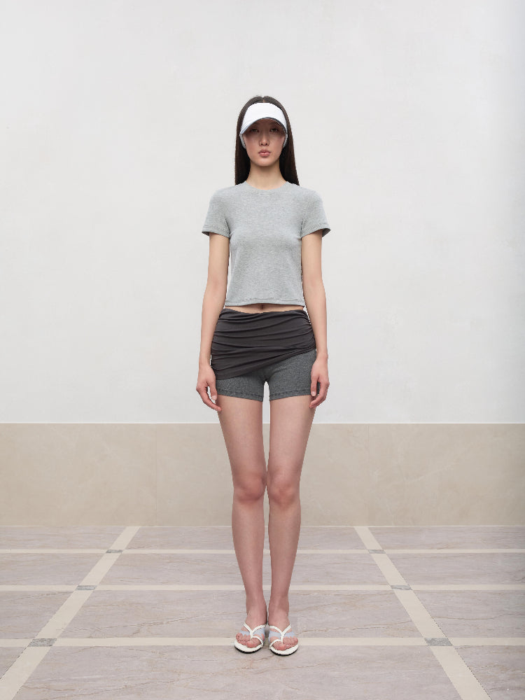 Regular-Shoulder Round Neck Short-Sleeve T-Shirt