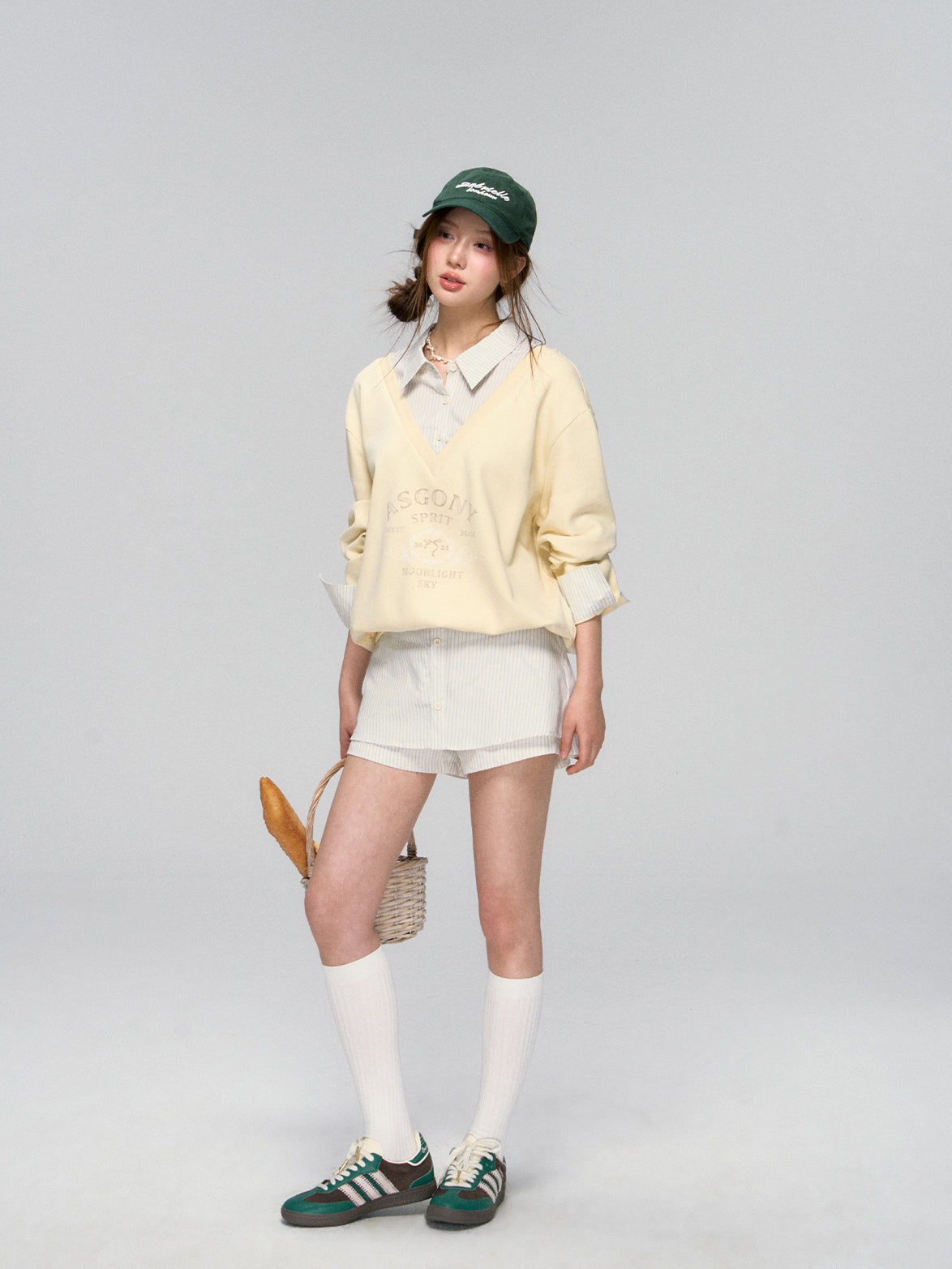 Yellow & Navy Collegiate Butterfly Sweatshirt & Skirt Set - CHINASQUAD