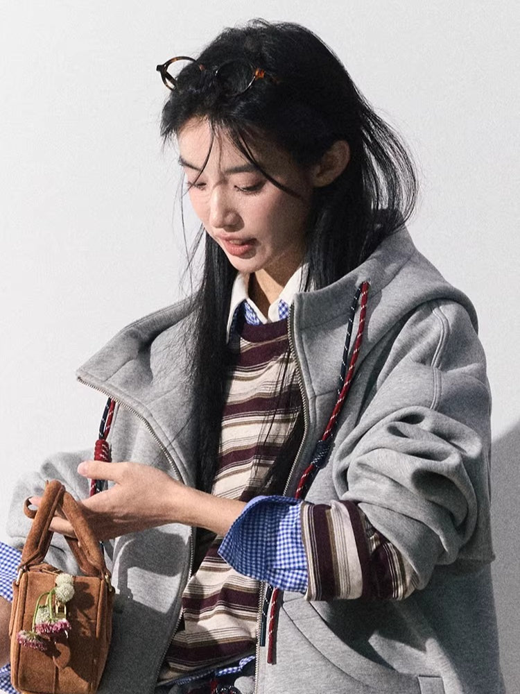 Miu-Inspired Varsity Sweatshirt & Skirt Set