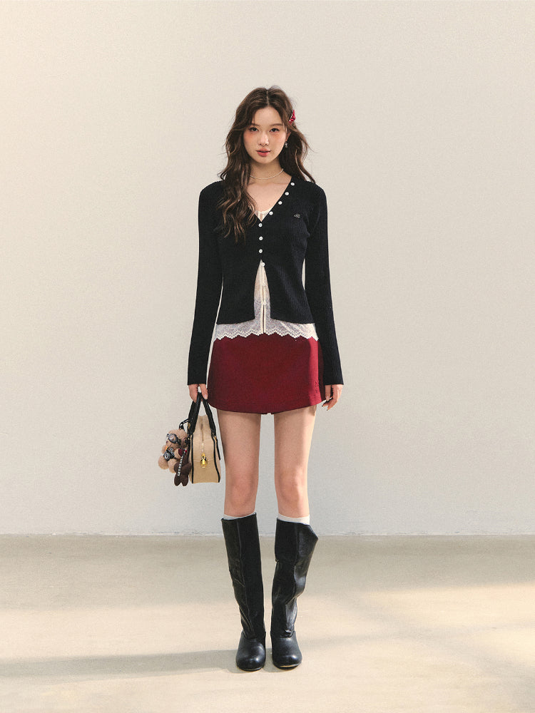 Anti-exposure Applique Pocket Suit Skort - CHINASQUAD