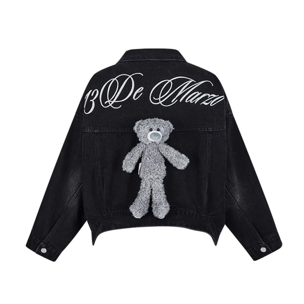 Convertible Denim Jacket with Puff Sleeves - CHINASQUAD