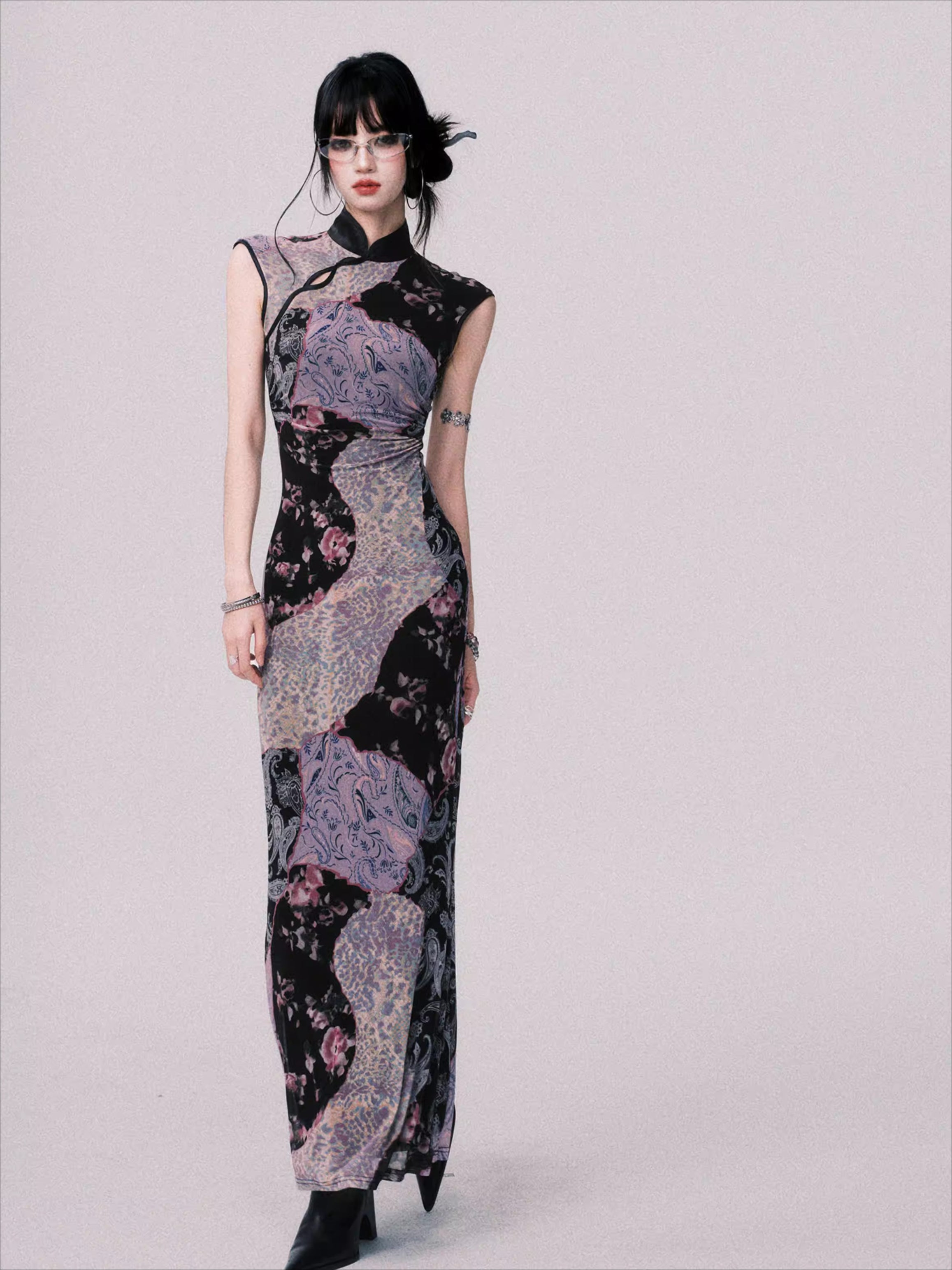 Mesh New Chinese-Style Cheongsam Dress