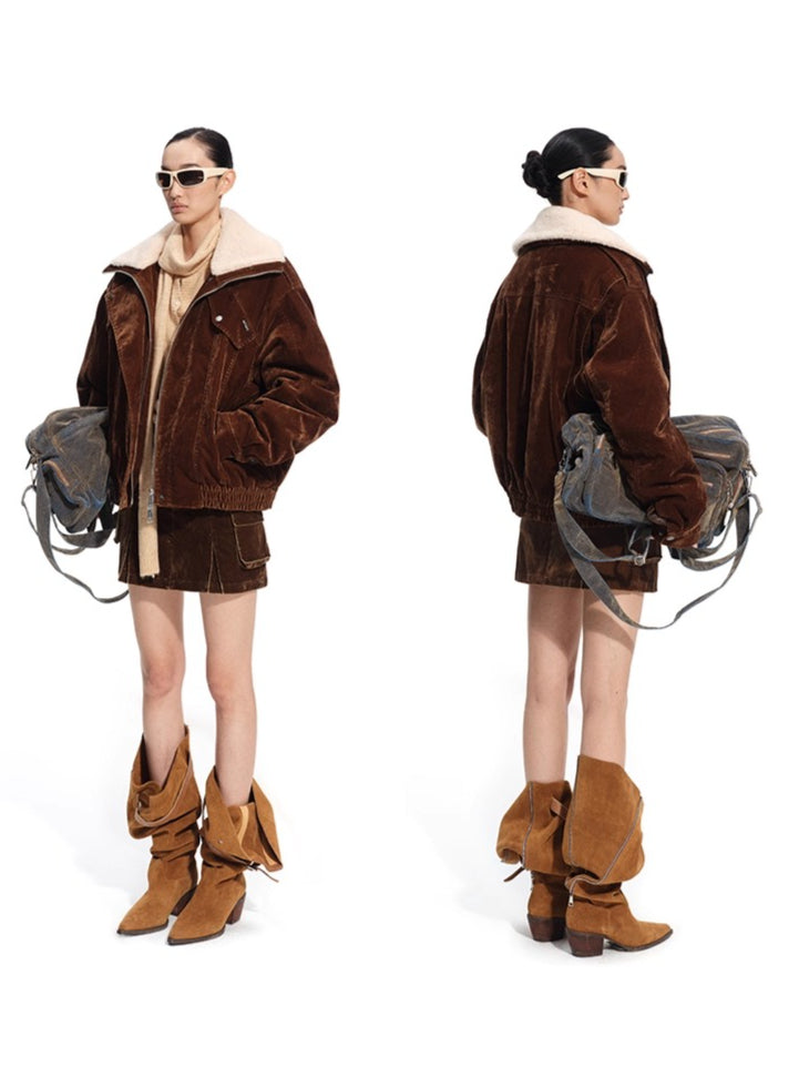 "Rose Series" Alpaca Wool & Scarf Collar Knit Cardigan - CHINASQUAD