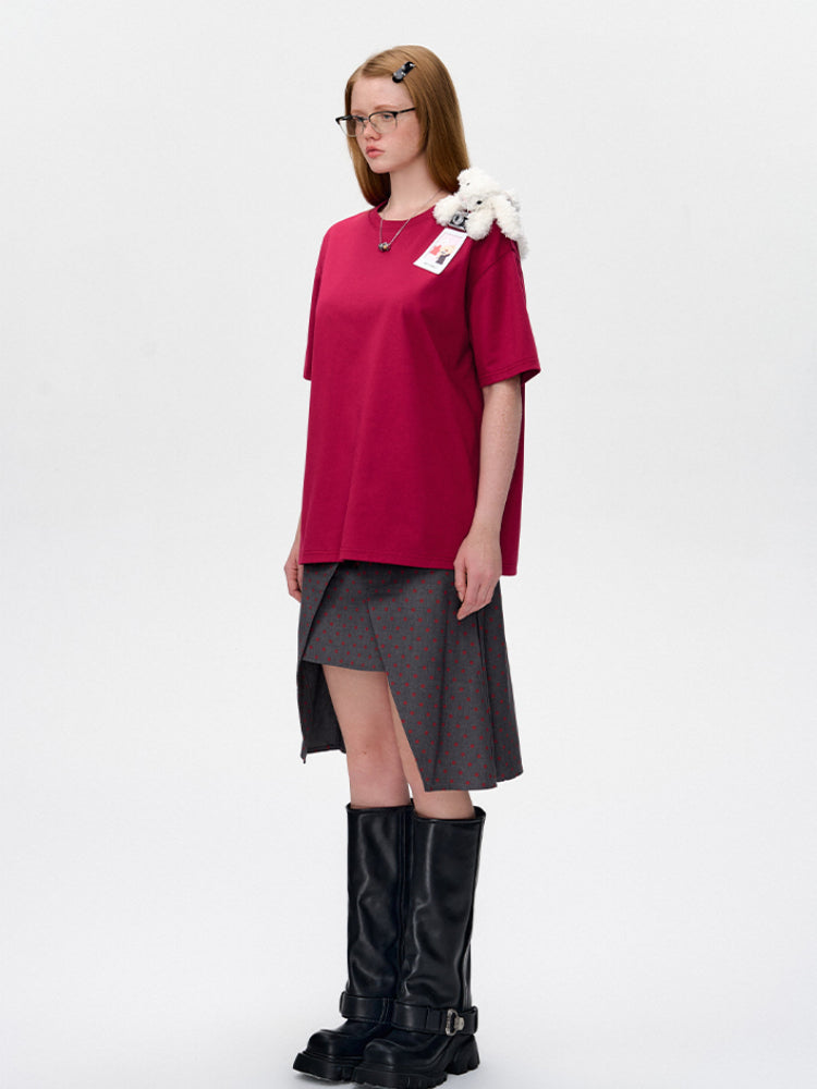 Short Sleeve Fashion Casual Solid Color Round Neck T-shirt - CHINASQUAD