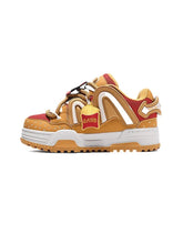 Orange Burger Embroidered Lettering Low-Top Skate Sneakers - CHINASQUAD