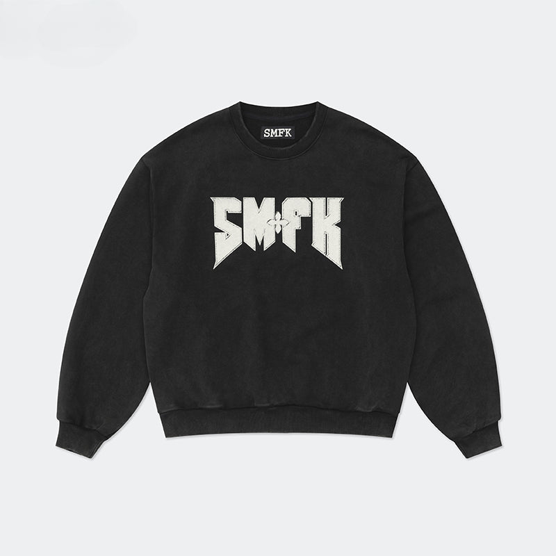 Black & White Rock Oversized Hoodie - CHINASQUAD