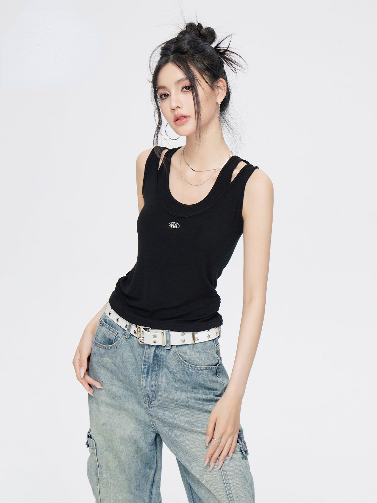 Blue & Black U-Neck Vest - CHINASQUAD