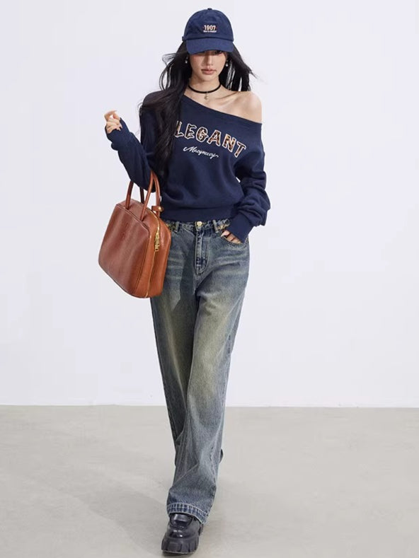 Leopard-Print Panelled Wide-Leg Denim Pants