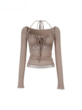 Lace Panel Beaded Acetate T-shirt - CHINASQUAD