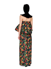 Custom Floral Strapless Gown Dress - CHINASQUAD