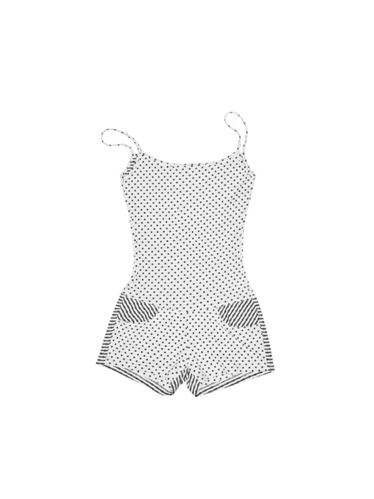Polka Dot Stripe Jumpsuit Set - CHINASQUAD
